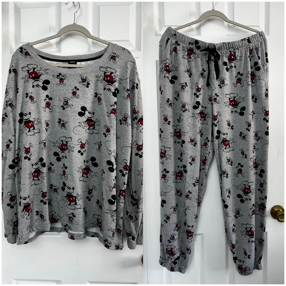 Disney Mickey Mouse Pajama Set Gray Large